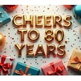 thumbnail image 4 of Cheers 80th Birthday Balloon Banner Party Decorations Metallic Gold Silver Backdrop Birthday Celebration Photography Props Gift Decor Background, 4 of 4