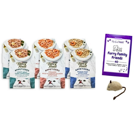 Fancy Feast Appetizers Wet Cat Food Variety - 3 flavors - 2 each: Ocean Fish, Salmon, Tuna (1.1 oz.)   MerlinsMart Zine | Catnip Toy