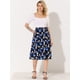 thumbnail image 2 of INSPIRE CHIC Falda midi de una línea con estampado floral para mujer Faldas vintage de gasa de verano Azul oscuro M, 2 of 5
