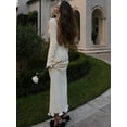 thumbnail image 4 of New Knitted Mini Dress Fungus Contrast Color Slim Sweater Dress Elegant Female Party, 4 of 6