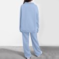 thumbnail image 4 of Valora Women Fashion Outfit Women's Trousers Suit 1 | Womens Fashion 2 Piece Outfits Long Sleeve Sweatsuits Sets Half Zip Sweatshirts With Joggers Sweatpants Light Blue 2XL, 4 of 7