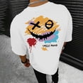 thumbnail image 2 of Playeras De Hombre Camiseta Informal De Verano De Manga Corta Con Cuello Redondo Y Estampado De Letras Y Caras Para Hombre, 2 of 5