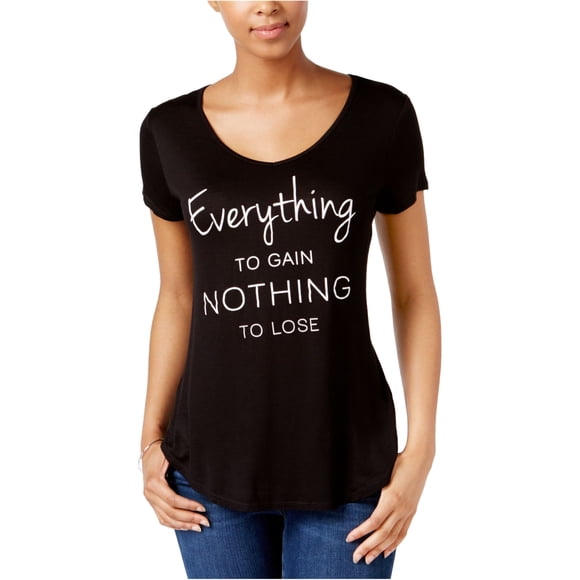 Jamie & Layla - Camiseta gráfica para mujer Everything To Gain, color negro, talla mediana