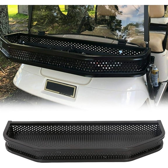 Kojem Front Clay Cargo Utility Basket for EZGO TXT Golf Cart with Mounting Brackets - NOT Fit RXV or ST Models (43.3"X 13" X 4.3")
