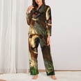 thumbnail image 2 of Picia Happy Dog In Flower Field Pattern Women’s Long-Sleeve Sleepwear Set - Soft 2-Piece Loungewear with Pockets, Comfy PJs for Relaxing Nights-XX-Large, 2 of 7
