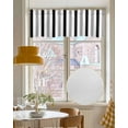 thumbnail image 4 of Black Gray Striped Kitchen Valances for Windows Farmhouse Linen Window Valance Curtain for Living Room Window Treatment Farmhouse Stripe Art Valance Rod Pocket Topper Drape, 42 x 12 Inch, 4 of 6