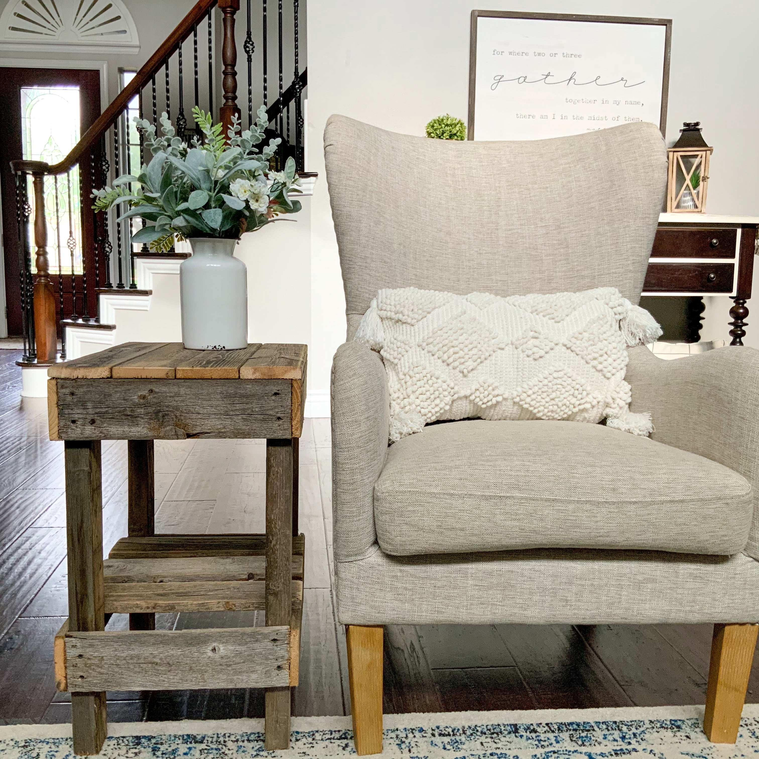 Woven Paths Reclaimed Wood Slim End Table, Natural - Walmart.com