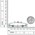 thumbnail image 6 of Gem Stone King 925 Sterling Silver White Lab Grown Diamond and London Blue Topaz Bracelet for Women | 4.10 Cttw | Gemstone April Birthstone | Oval 7X5MM | Fully Adjustable 9 inch, 6 of 6
