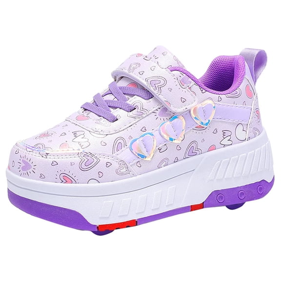 Yiomxhi Kids Roller Shoes, Boy Girl Sneakers with Wheels, Become Sport Sneaker for Christmas Birthday Children Gift, Adjustable Roller Skates Suitable for School Outdoor