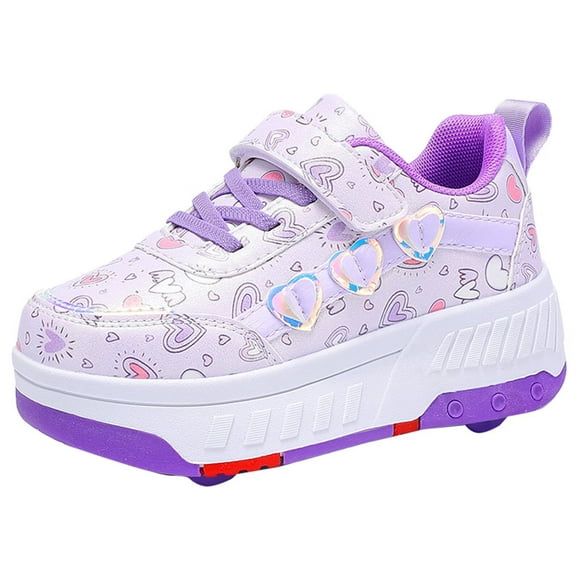 Yiomxhi Kids Roller Shoes, Boy Girl Sneakers with Wheels, Become Sport Sneaker for Christmas Birthday Children Gift, Adjustable Roller Skates Suitable for School Outdoor