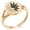 Rose Gold, variant on Stainless Steel Blazing Sun Yin Yang Minimalist Oval Top Polished Statement Signet Ring
