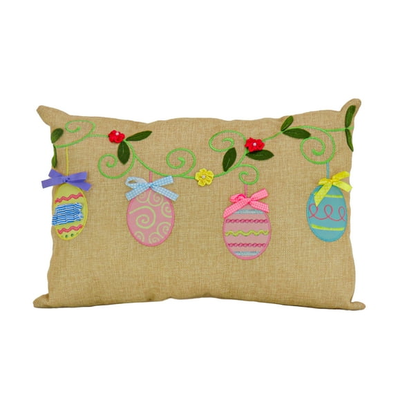 18"x10" Decorated Eggs Easter Pillow