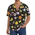thumbnail image 3 of Xecao offers the Flower Butterfly for Men's Casual Short-sleeved Shirt, a button-up collared shirt with a pocket, perfect for beach vacations and yacht travel in the 3X-Large size., 3 of 7