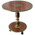 thumbnail image 1 of Natural Geo Rosewood Round Wooden 24" Accent Table - Red, 1 of 7