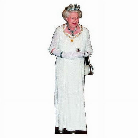 H10087 Queen Elizabeth II White Cardboard Cutout Standee Standup