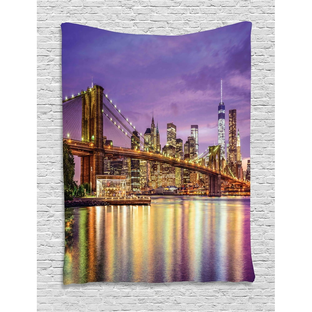 New York Tapestry, NYC Exquisite Skyline Manhattan Broadway Old