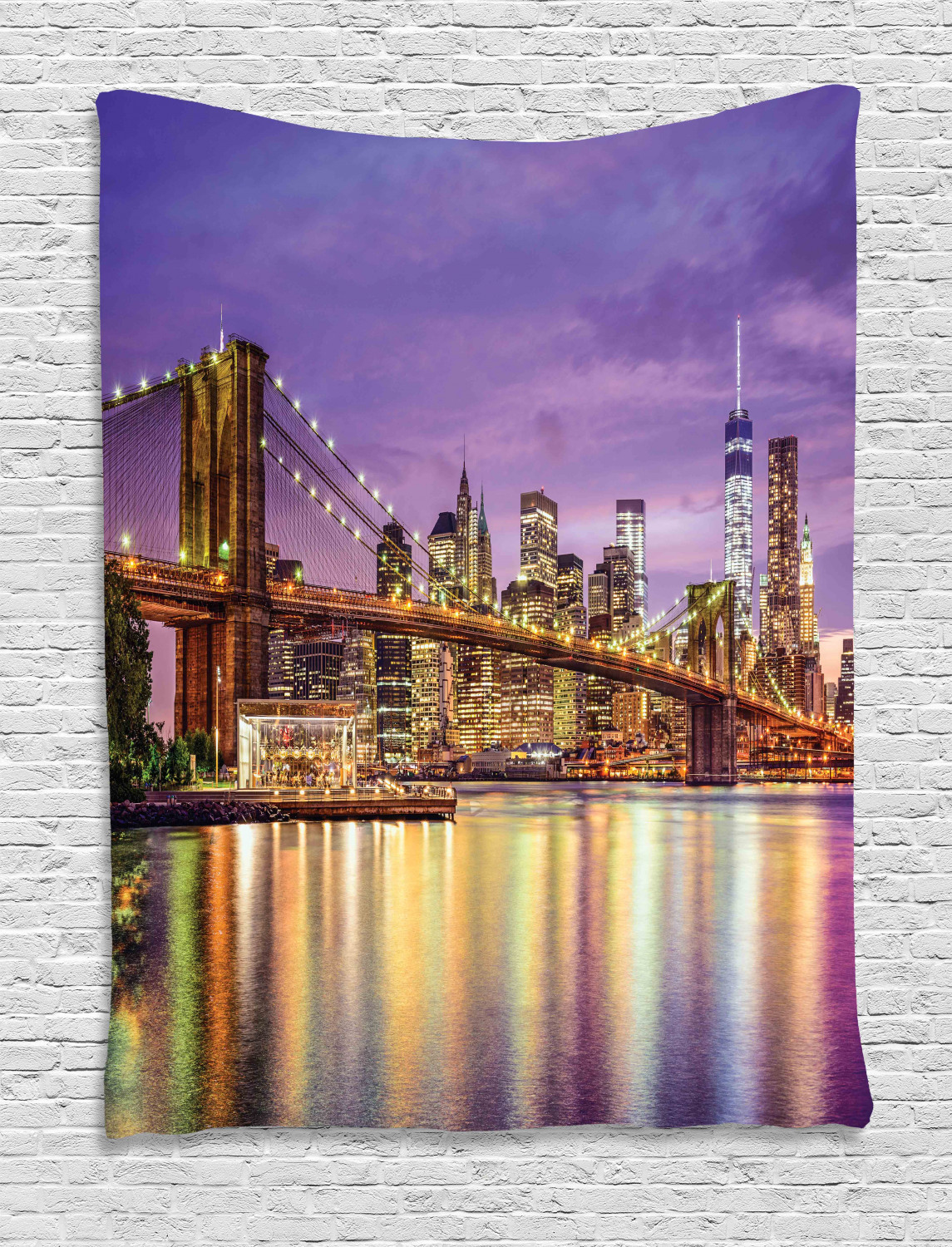 New York Tapestry, NYC Exquisite Skyline Manhattan Broadway Old Neighborhood Tourist Country 