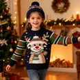 thumbnail image 2 of IVEYRTF Kids Christmas Sweater Fall Winter Warm Fashion Round Neck Christmas Children's Knitwear Sweater Christmas Gifts Clothes for Boys and Girls 3-8 Years(Dark Blue#3,7 Years), 2 of 9