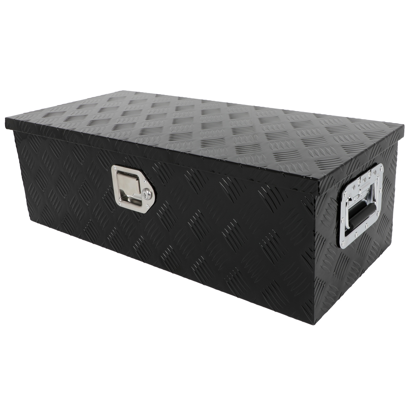 Truck Bed Tool Box 30inch Underbody Flatbox Truck Bed RV Trailer Pickup Toolbox Heavy Duty Underbed Tools Chest Box with Side Handle, Lock and Keys Black