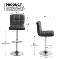 thumbnail image 2 of MoNiBloom Set of 4 Faux Leather Adjustable Swivel Bar Stools with Square Back, Kitchen Counter Height Barstools Dining Chairs, Black, 2 of 10