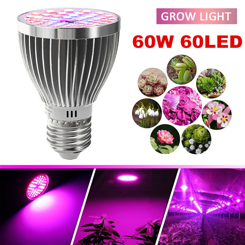2PCS Full Spectrum E27 E26 LED Grow Light Bulb Lamp for Veg Bloom Indoor Plant 