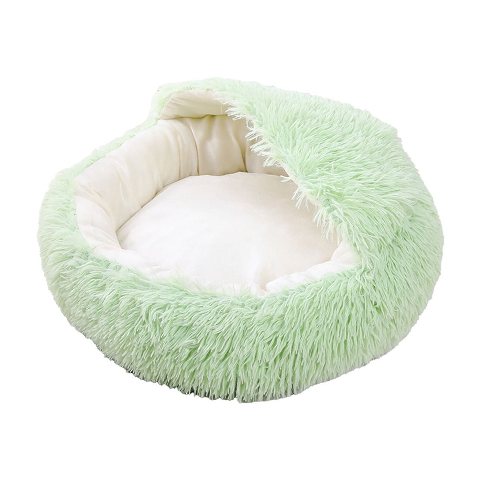 YUNAFFT Cat Bed Round Plush Fluffy Hooded Cat Bed Cave, Cozy for Indoor Cats or Small Dog beds, Soothing Pet Beds Doughnut Calm Anti-nxiety Dog Bed - Waterproof Bottom Washable