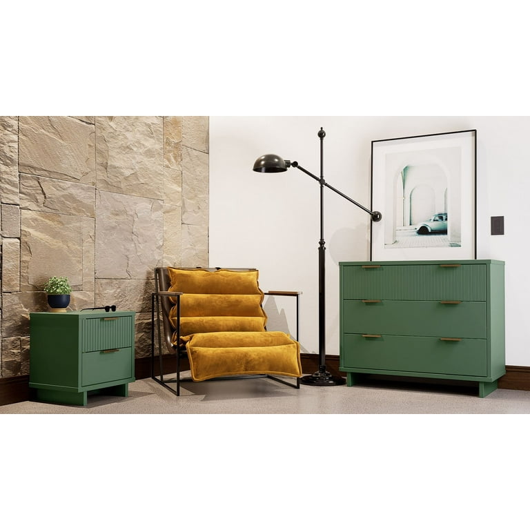 2-Piece Granville Standard Dresser and Nightstand Set - Solid Wood in Sage  Green