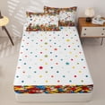 thumbnail image 4 of Erosebridal Building Block Pattern Zipper Twin Comforter Sets with Fitted Sheet and 2 Pillowcases,Scattered Brick Print Zipper Bedding Set,Red Blue Yellow,Reversible, 4 of 6