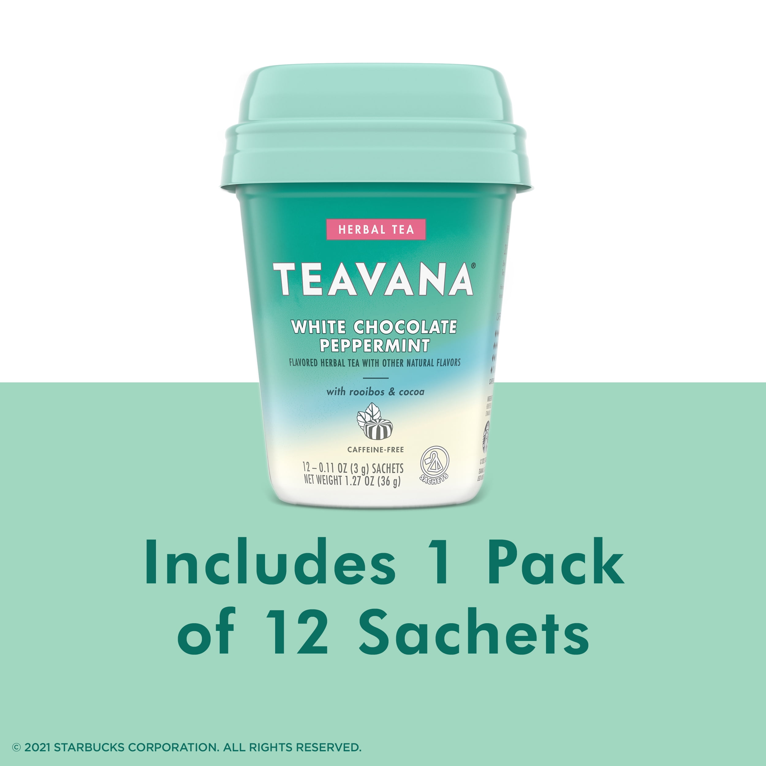 Teavana Herbal Tea, White Chocolate Peppermint, Tea Bags 12 Ct Pack