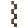 thumbnail image 6 of Spaco 5-Tier Corner Shelf - Wall-Mounted Floating, Space-Saving Simple Installation, Rustic Brown, 6 of 7