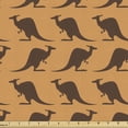 thumbnail image 1 of Kangaroo Fabric by the Yard Upholstery, Silhouette of Animals in Dichromed Design Simplistic Style Coffee Toned, Decorative Fabric for DIY and Home Accents, 5 Yards, Chocolate and Amber by Ambesonne, 1 of 4