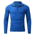 thumbnail image 4 of Caqnni Men Spring Summer Casual Sports Top Shirt Long Sleeve Fashion Top T Shirt Men Polo Shirts (Blue,L), 4 of 5
