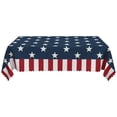 thumbnail image 2 of 4th of July Tablecloth Patriotic Decorations 60"x87" Red White and Blue Tablecloth for Memorial Day Independent Day Rectangle Table Cloth for 250 America Anniversary USA Patriotic Party Supplies, 2 of 9