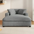 thumbnail image 2 of Mirod Oversized Chaise Lounge Chair - 53.5''W x 70.9''L, Soft Polyester Fabric, Classic Gray Design, Durable Wood Frame & Legs, Easy Assembly, for Living Room & Bedroom, 2 of 17
