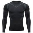 thumbnail image 2 of Men's Compression Shirt Long Sleeve Athletic Workout T-Shirts Top Active Sport Baselayer Undershirt Gear Shirt Dry Fit, 2 of 7