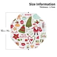 thumbnail image 3 of Pofeuu Snowflakes Santa Claus Christmas Tree Print Leather Coasters Set of 6, Round Cups Mugs Mat Pad for Home Kitchen Heat Resistant Drink Coasters,Octagon, 3 of 7