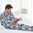 thumbnail image 6 of Uemuo Hawaiian Style Pattern 2-Piece Loungewear Set - Men’s Soft Sleepwear, Cozy Winter PJs, Comfy Sleep Set-Medium, 6 of 7