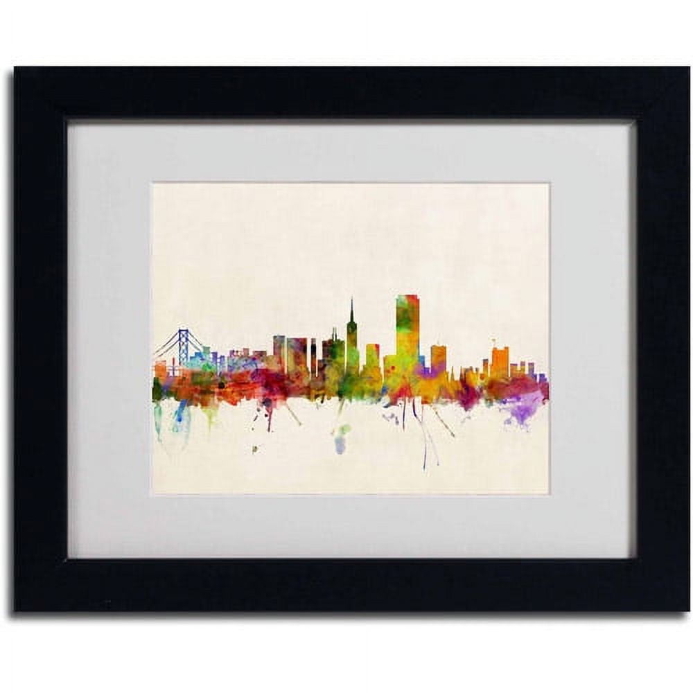 Trademark Fine Art "San Francisco, CA" Canvas Art by Michael Tompsett, Black Frame