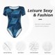 thumbnail image 4 of Balery Stingray Body de cuello redondo de manga corta para mujer Tops de manga corta Tops básicos-Small, 4 of 7