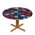 thumbnail image 3 of Orinice Stars Pattern Abstract Round Table Cover Stain Resistant Washable Indoor Outdoor Tablecloth Kitchen Dining Wedding Parties Waterproof 100% Polyester Fiber 46-50, 3 of 8
