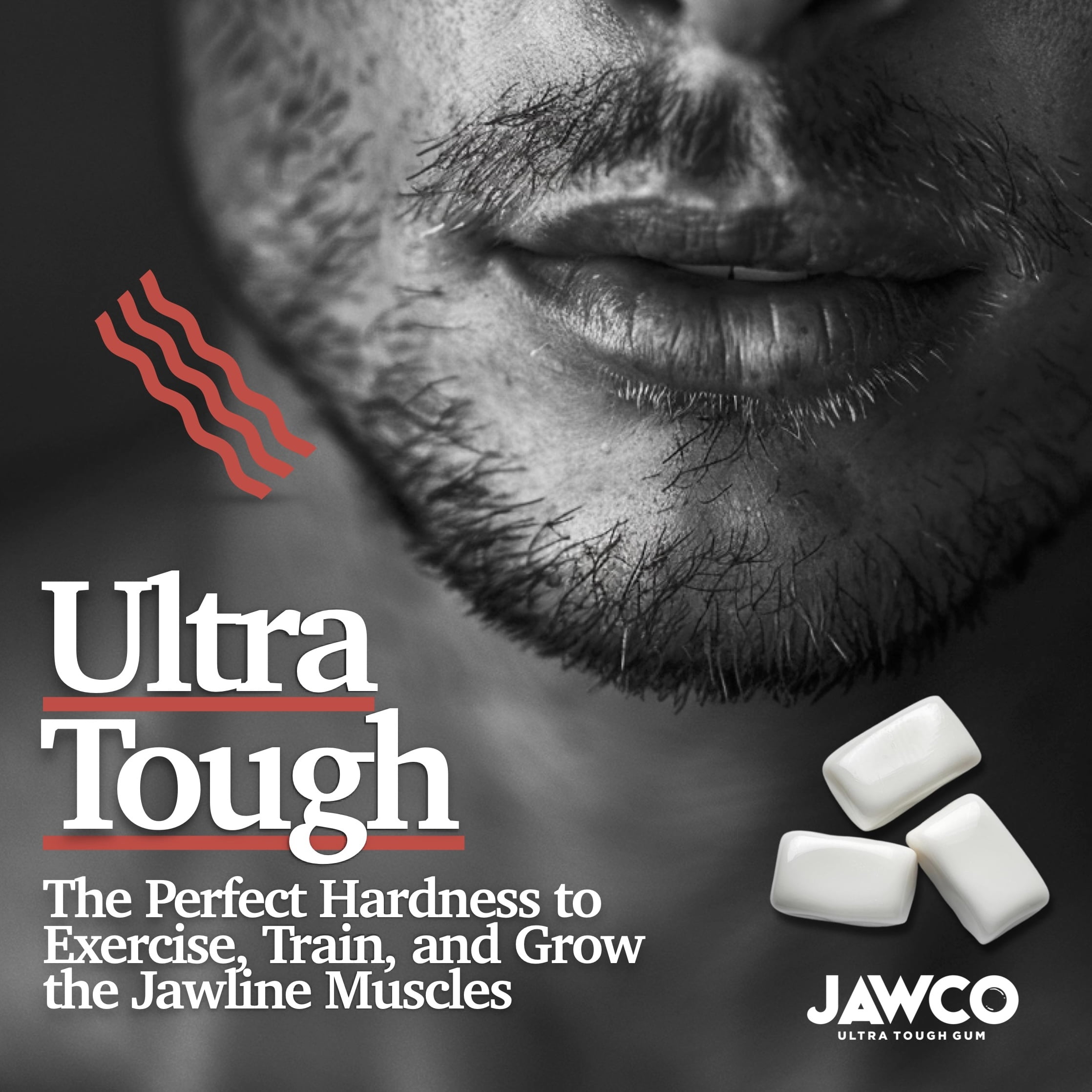 JAWCO Ultra-Tough Jawline Chewing Gum | Cinnamon Facial Fitness Hard Gum | 3-PACK
