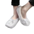 thumbnail image 6 of BambooMN Women's Warm Soft Touch Home Slippers with Non-Slip Grips - White - Small - 1 Pair, 6 of 6