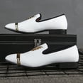 thumbnail image 4 of Men's Loafers | Fashion Classic | Wedding Dress Shoes for Men | Party Loafers, White-10, 10.5 US, 4 of 5