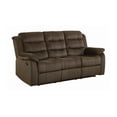 thumbnail image 3 of Pemberly Row 2-Piece Transitional Velvet Tufted Reclining Sofa Set in Brown, 3 of 4