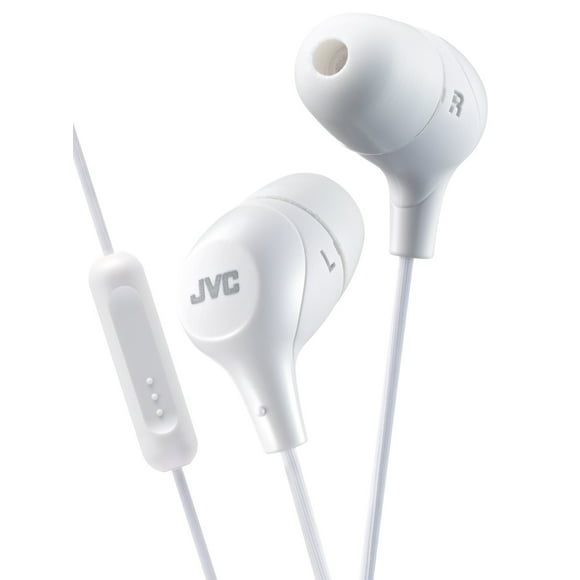 Auriculares JVC Marshmallow Memory Foam con micrófono HAFX38MW, color blanco