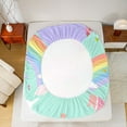 thumbnail image 5 of jejeloiu Kawaii Cartoon Axolotl Twin Sheet Sets,Cute Rainbow Stripes Twin Fitted Sheet,Girls Gifts Flat Sheet For Kids,Microfiber Bedroom Decor,3 Pieces, 5 of 7