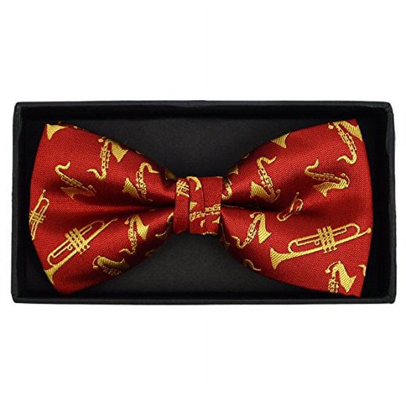 Men's Brass Instrument Trumpet Print Pattern Bow Tie