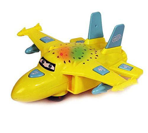 Kids Aeroplane Airplane 3D Light Up Music Toy Bump & Go Action Xmas Gift 