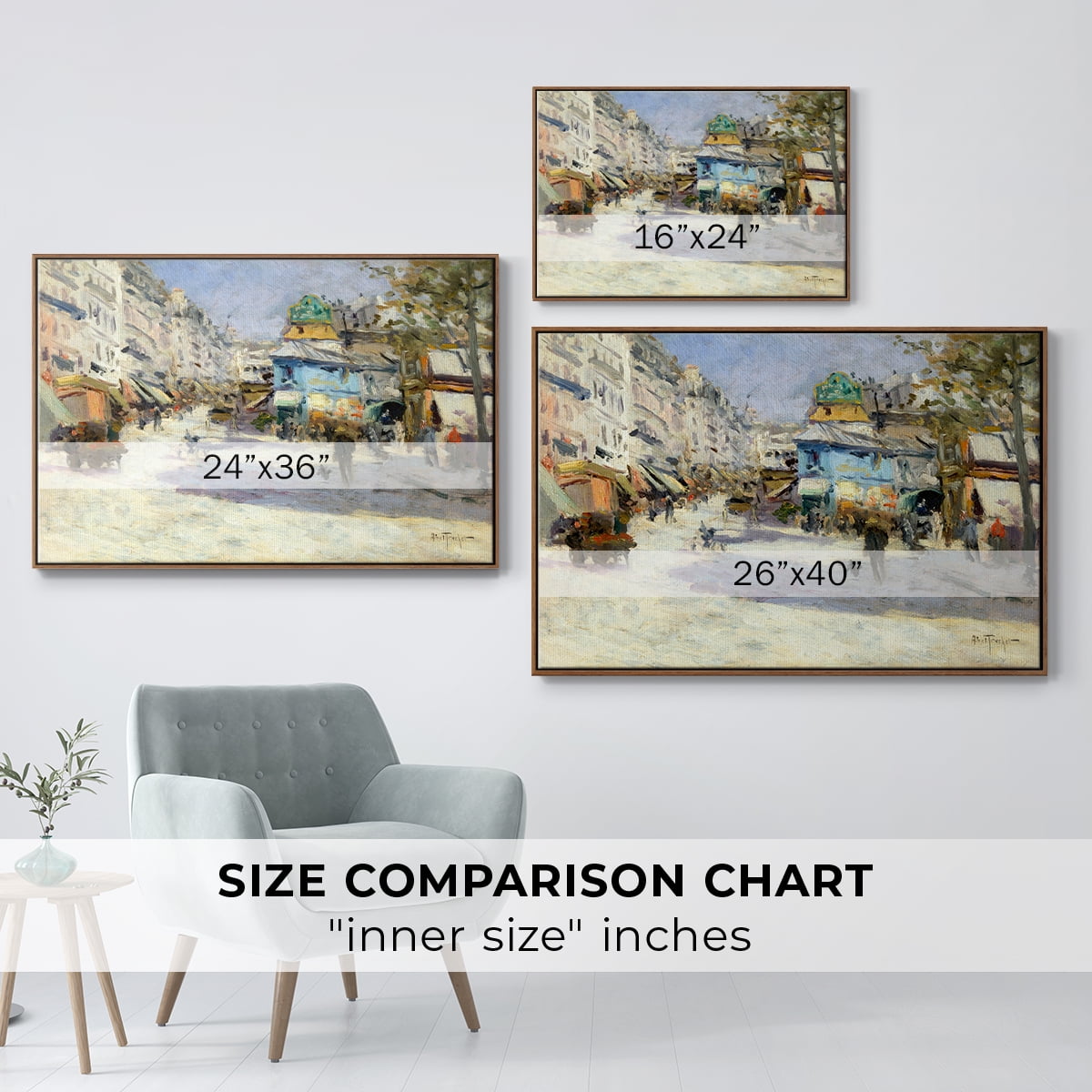 Vintage Landscape-CCXCI By Wexford Home Framed in Walnut Wood Gallery Wrapped Canvas 17 in. x 25 in.