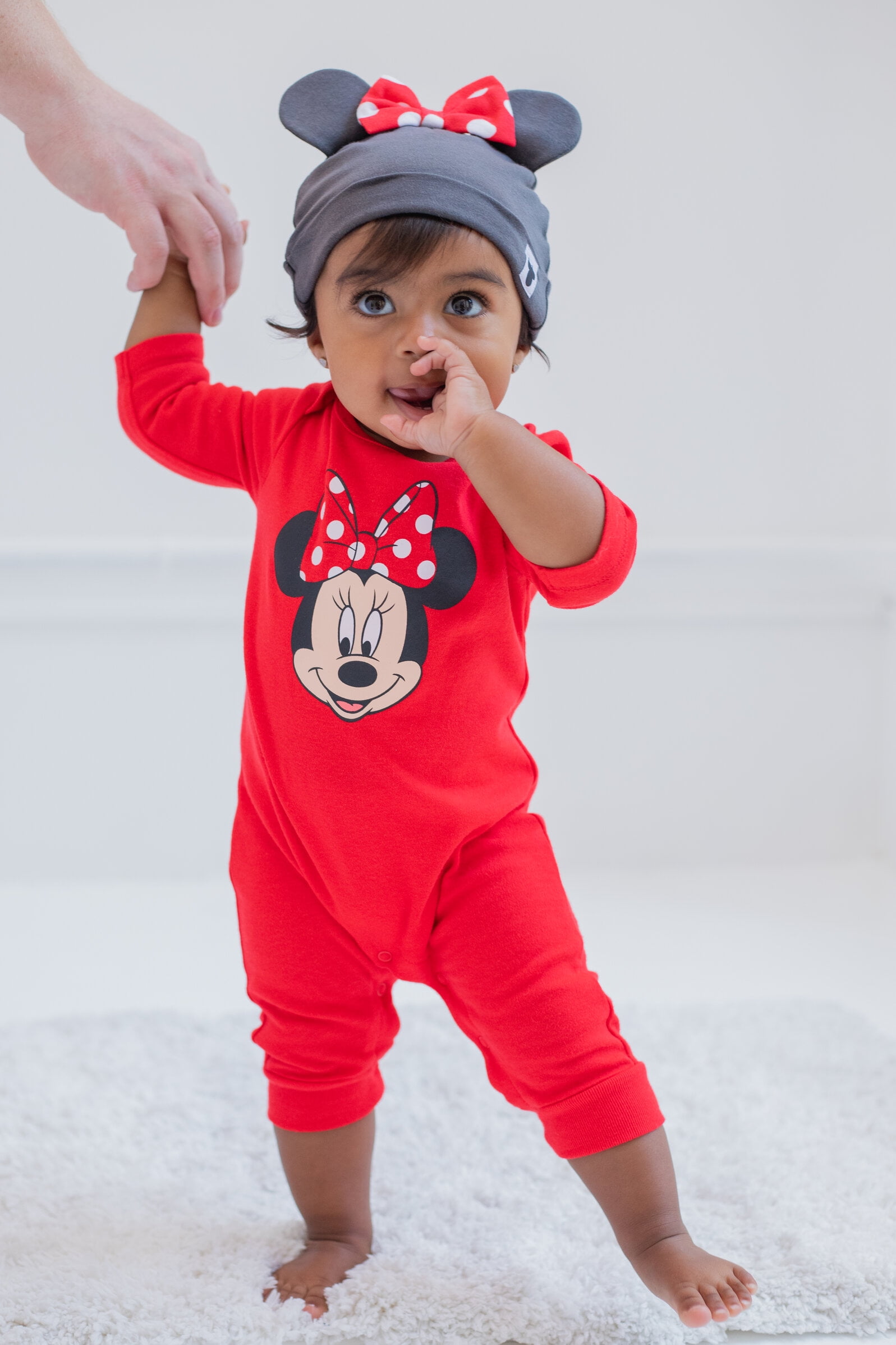 Disney Minnie Mouse Baby Girls Onesie Outfit Set, Newborn to